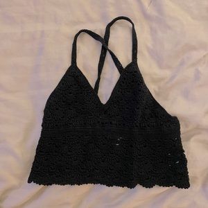 Black crochet top
